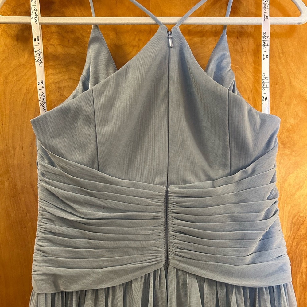 David's Bridal Light Blue Pleated Dress